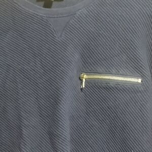 INC International Concepts Navy Crewneck Sweater with Zipper